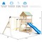 Multi-Color Wooden Outdoor Swing Set with Slide, Climbing Wall, Sandbox, Monkey Bars and Playhouse Activity Center
